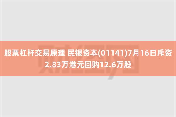 股票杠杆交易原理 民银资本(01141)7月16日斥资2.83万港元回购12.6万股