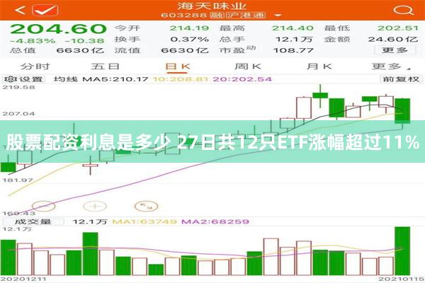 股票配资利息是多少 27日共12只ETF涨幅超过11%