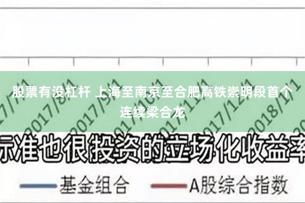 股票有没杠杆 上海至南京至合肥高铁崇明段首个连续梁合龙