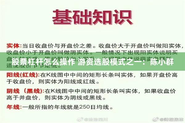 股票杠杆怎么操作 游资选股模式之一：陈小群