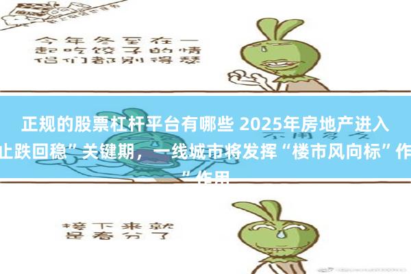 正规的股票杠杆平台有哪些 2025年房地产进入“止跌回稳”关键期，一线城市将发挥“楼市风向标”作用